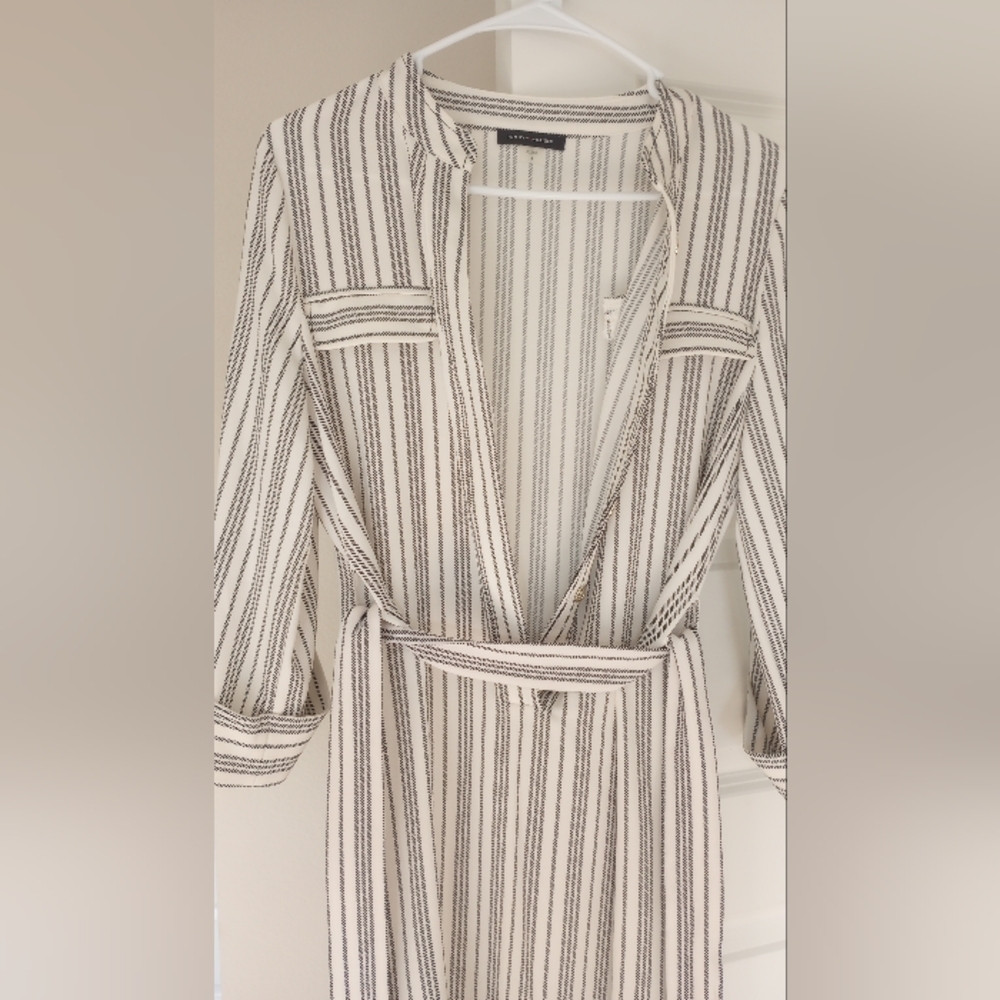 Tommy Hilfiger Black and White Striped Wrap DressSize 8.